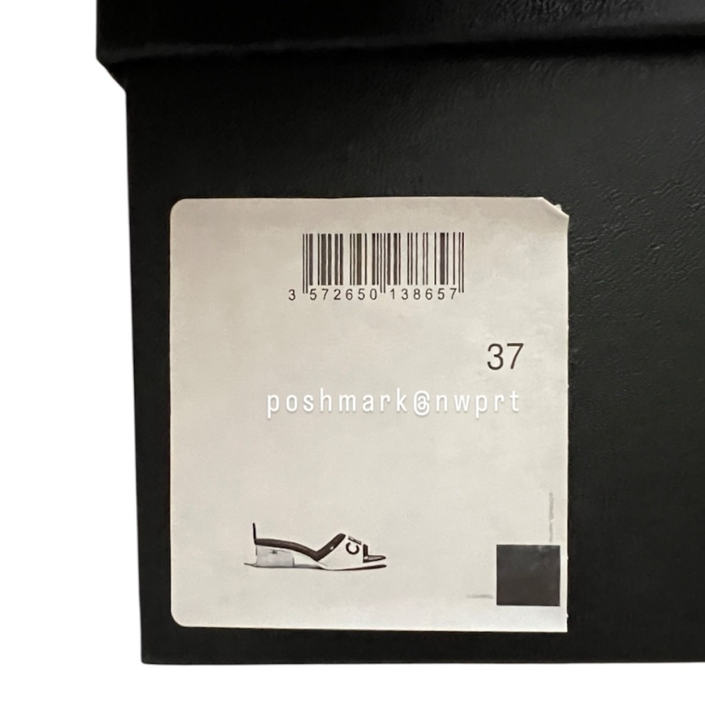 CHANEL 💯 Logo PVC Slides Sandals Mules Transparent Clear Black 37 7 Box Bag SS19 - Picture 16 of 17